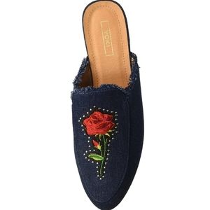 Yoki Women's Willas  Mule Sandal Rose Dark Denim